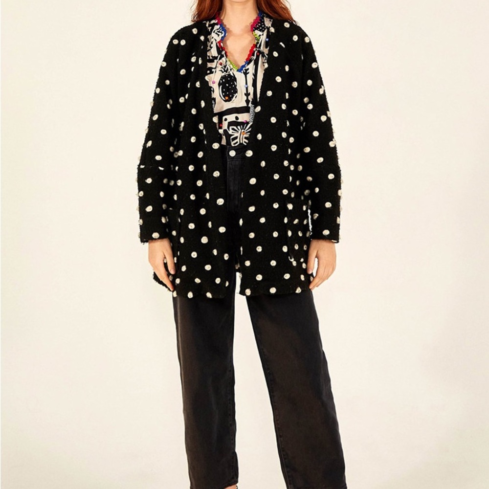 Farm Rio Polka Dot Fleece Cardigan